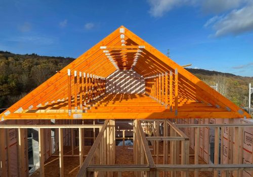 Gablok Projekt in der Bauphase Dachgerüst