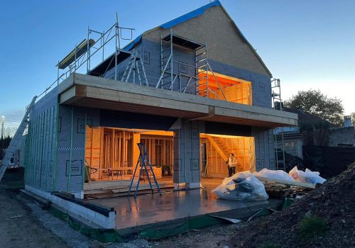 Gablok Projekt in der Bauphase bei Nacht
